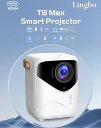 Портативный проектор Lingbo Projector T8 MAX, Smart Projector/1920x1080 (Full HD), белый